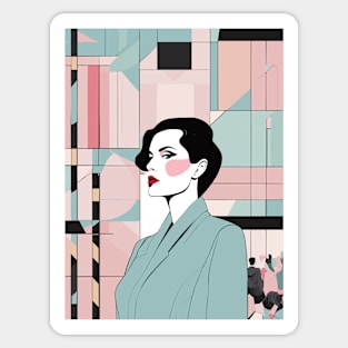 Hues of Enchantment Art Deco Patrick Nagel 80s Sticker